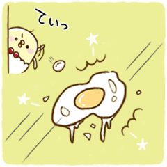 [LINEスタンプ] ちゃっぴーは卵投げるんです。