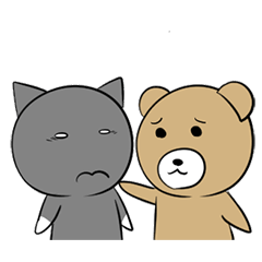 [LINEスタンプ] Just Cat and Bear
