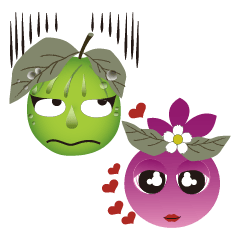 [LINEスタンプ] The clueless guava and crying onion