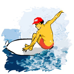SURFキャップの男