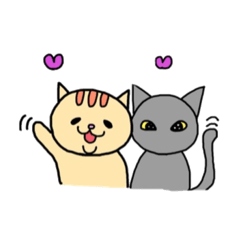 [LINEスタンプ] 愛嬌の茶猫とツンデレ黒猫