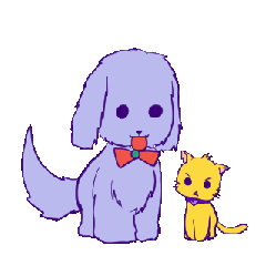 [LINEスタンプ] Dog and yellow cat