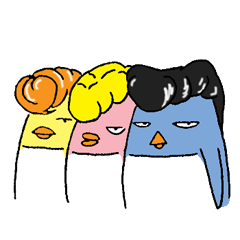 [LINEスタンプ] リーゼントなペンギントリオ