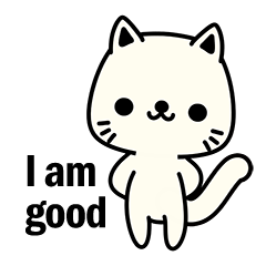 [LINEスタンプ] Small white cat(for children)の画像（メイン）