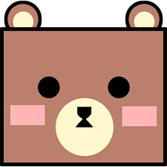[LINEスタンプ] 熊！四角い熊！