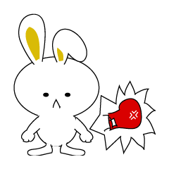 [LINEスタンプ] 怒るウサギ