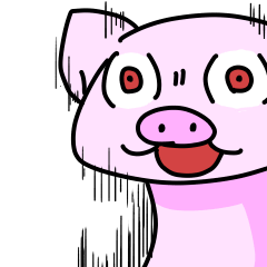 [LINEスタンプ] 荒ぶっとるブタ