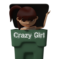 [LINEスタンプ] Crazy Girl 3Dの画像（メイン）