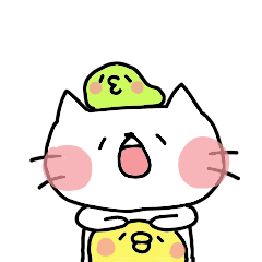 [LINEスタンプ] ふわこのねこ＆とり＆山田さん